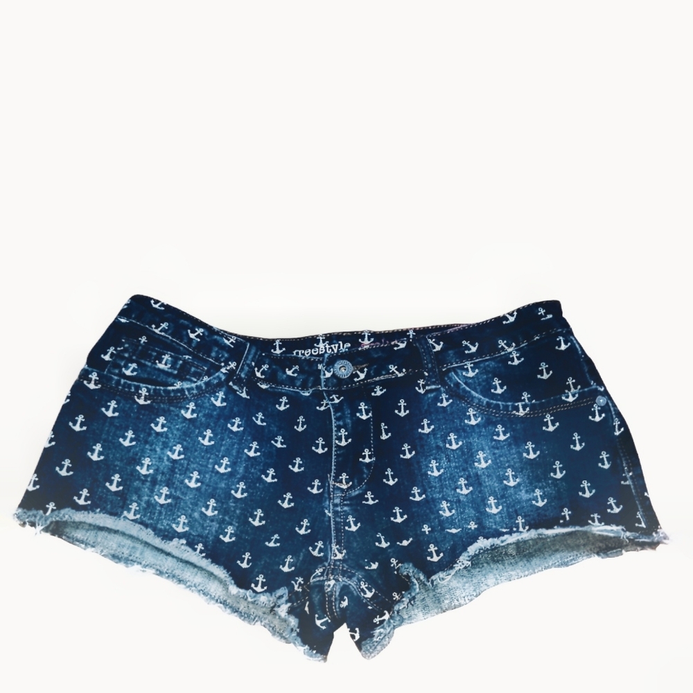 Freestyle Revolution Anchor Jean Shorts Size 13